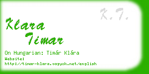klara timar business card