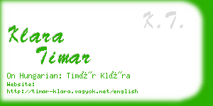 klara timar business card